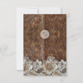 Romantischer rustikaler Western Land Leder und Spi Save The Date (Rückseite)