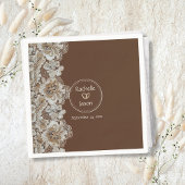 Romantischer rustikaler Western Land Leder und Spi Serviette