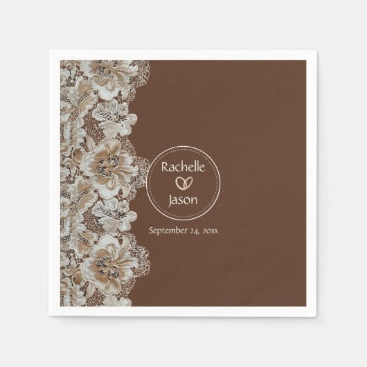 Romantischer rustikaler Western Land Leder und Spi Serviette (Vorderseite)