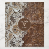 Romantischer rustikaler Western Land Leder und Spi Weinetikett (Einzelnes Label)