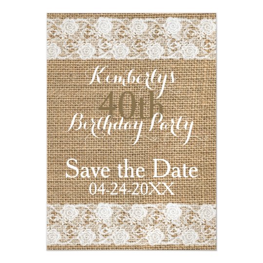 Romantischer Save The Date 40 Geburtstag Magneteinladung Zazzle De