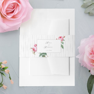 Romantischer Schick Französische Rosen Botanische  Einladungsbanderole