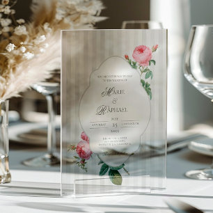 Romantischer, schicker französischer Rosen-Botanis Acryleinladungen