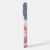 Romantischer Schieferblauer Röte Floral iPhone Hülle (Linke Seite)