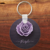 Romantischer Schlüsselanhänger lila Rose (Vorderseite)