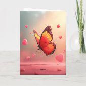 Romantischer Schmetterling Valentinstag Karte (Rückseite)