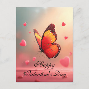 Romantischer Schmetterling zum Valentinstag Postkarte