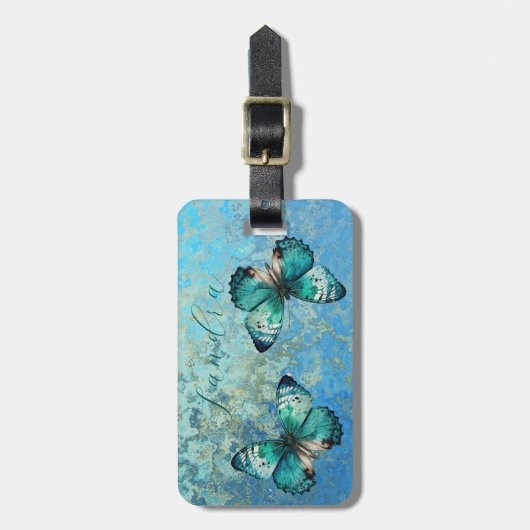 Romantischer Schmetterlingsgepäck Gepäckanhänger (Vorderseite vertikal)