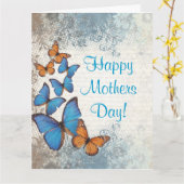 Romantischer Schmetterlingsmuttertag Karte (Gelbe Blume)