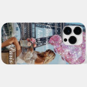 Romantischer schöner Girl-Eiffel-Turm Case-Mate iPhone Hülle (Rückseite (Horizontal))