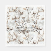 Romantischer schöner weißer blühender Baum Hochzei Serviette (Vorderseite)