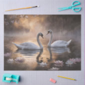 Romantischer Schwan-Herz-Kirschblüten Seidenpapier (Basteln)