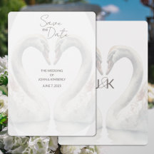 Romantischer Schwan Wedding Save the Date Card