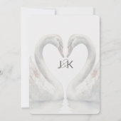 Romantischer Schwan Wedding Save the Date Card (Rückseite)