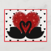 Romantischer Schwanenherz Valentinstag Feiertagspostkarte (Vorderseite)