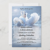 Romantischer Schwanensee Hochzeit Einladung (Vorderseite)