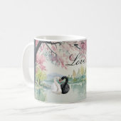 Romantischer Schwanensee Liebe Kaffeetasse (Vorderseite Links)