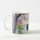 Romantischer Schwanensee Liebe Kaffeetasse (Links)