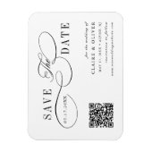 Romantischer, schwungvoller Kalligrafie-QR-Code Sa Magnet (Vertikal)