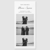 Romantischer Script-Foto Strip Magnetic Wedding Magnetkarte (Vorderseite)