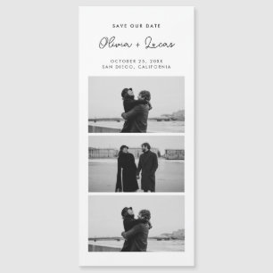 Romantischer Script-Foto Strip Magnetic Wedding Magnetkarte
