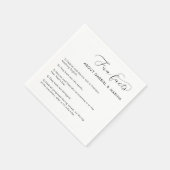 Romantischer Script Fun Facts Newlyweds Wedding Serviette (Ecke)