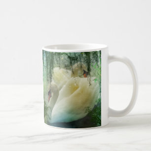 Romantischer See Schwimmen Weiße Schwäne Kaffeetasse