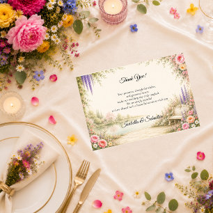 Romantischer Seegarten - Serenität Hochzeit Dankeskarte