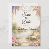 Romantischer Seegarten - Serenitäts-Hochzeit Save The Date (Vorderseite)