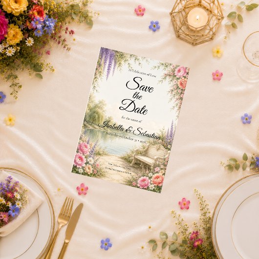 Romantischer Seegarten - Serenitäts-Hochzeit Save The Date