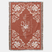 Romantischer Shabby-Chic-Rot-Rost-Mr-&-Mrs-Floral Decke (Vorderseite Vertikal)