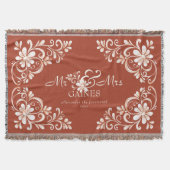 Romantischer Shabby-Chic-Rot-Rost-Mr-&-Mrs-Floral Decke (Vorderseite)