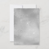 Romantischer Silberlace Wedding RSVP Karte (Rückseite)