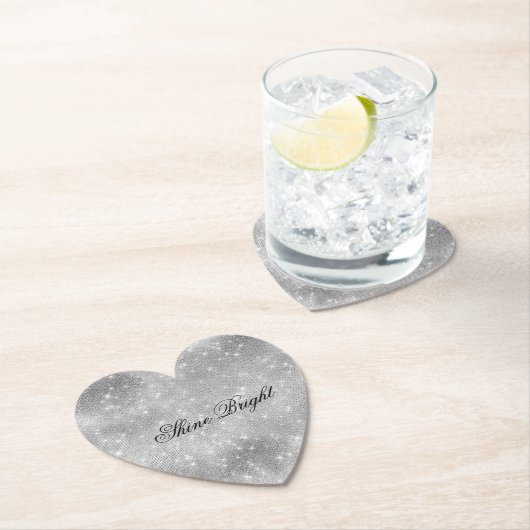 Romantischer Silbersparkle Untersetzer (Vor Ort)