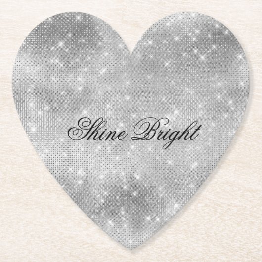 Romantischer Silbersparkle Untersetzer (Vorderseite)