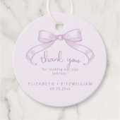 Romantischer Sketched Bow | Lilac danke Geschenkanhänger (Vorderseite)