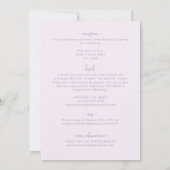 Romantischer Sketched Bow | Lilac Front + Back Wed Einladung (Rückseite)