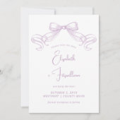 Romantischer Sketched Bow | Lilac-Krawatte Save The Date (Vorderseite)