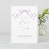 Romantischer Sketched Bow | Lilac-Krawatte Save The Date (Stehend Vorderseite)