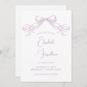 Romantischer Sketched Bow | Lilac-Krawatte Save The Date (Vorne/Hinten)