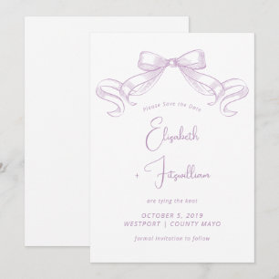 Romantischer Sketched Bow   Lilac-Krawatte Save The Date