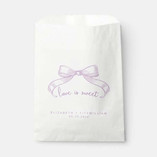 Romantischer Sketched Bow | Lilac Liebe ist süß Geschenktütchen (Vorderseite)