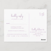 Romantischer Sketched Bow | Lilac Meal Choice Wedd Postkarte (Rückseite)