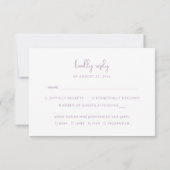 Romantischer Sketched Bow | Lilac Meal Choice Wedd RSVP Karte (Rückseite)