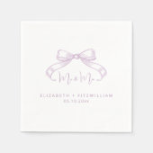 Romantischer Sketched Bow | Lilac Mr. & Mrs. Weddi Serviette (Vorderseite)