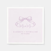 Romantischer Sketched Bow | Lilac Mr. & Mrs. Weddi Serviette (Vorderseite)