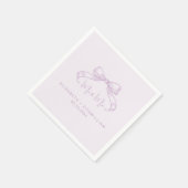 Romantischer Sketched Bow | Lilac Mr. & Mrs. Weddi Serviette (Ecke)