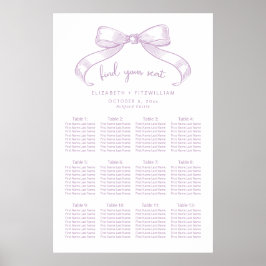 Romantischer Sketched Bow | Lilac Seekartenplakat Poster