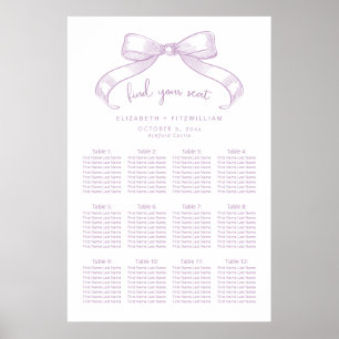 Romantischer Sketched Bow   Lilac Seekartenplakat Poster