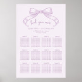 Romantischer Sketched Bow | Lilac Seekartenplakat Poster (Vorne)